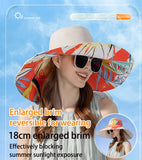 Xinbaoguan 100% Cotton European and American Cross-Border Women's New Double-Sided Fisherman Hat Summer Enlarged Brim Sun Hat