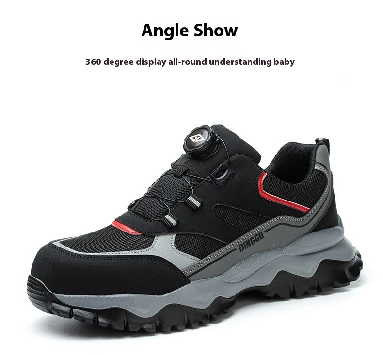 Anti-Piercing Steel Toe Safety Shoes, Certified Work Boots, Oilproof Slip Resistant for Construction & Industrial Shoes for Men