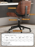 Silla de ordenador italiana de madera maciza, ligera y de lujo, ideal para el hogar, ideal para estudios de larga duración, giratoria y elevable, ideal para reuniones y oficinas.