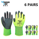 1 par de luvas de jardinagem para mulheres e homens, luvas de jardim revestidas de nitrilo, protegem contra cortes e sujeira, nylon elástico respirável