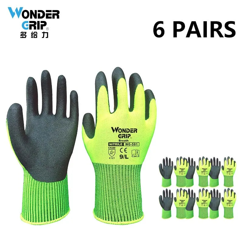 1 par de luvas de jardinagem para mulheres e homens, luvas de jardim revestidas de nitrilo, protegem contra cortes e sujeira, nylon elástico respirável