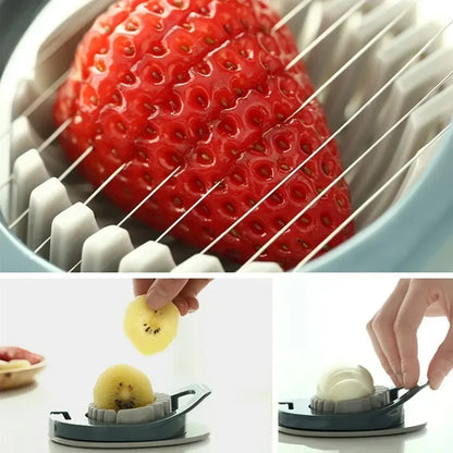 Cortador de huevos multiusos de alambre de acero inoxidable, para huevos duros, de aluminio y para decorar frutas.
