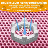 Cat Litter Mat Double Layer Pet Non-Slip Large Cat Litter Box Filter Mat Wear-Resistant Waterproof Anti-Slip Cat Litter Mat