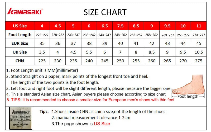 Kawasaki New Badminton Shoes Sneakers Mens Tennis Breathable Anti-Slippery Sport Shoes for Men Women K-065D