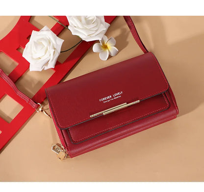 Nuevos bolsos de piel sintética para mujer, multifuncionales, de gran capacidad, tipo bandolera, a la moda, para teléfono