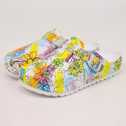 Zuecos médicos estampados antideslizantes, zapatillas ultraligeras para médicos y enfermeras, calzado veterinario, calzado quirúrgico premium YC-1