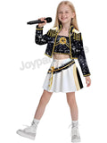 Children Girls Movie Kpop Mira Cosplay Costume Print Demon Hunters Zoey Rumi Cosplay Carnival Show Clothes Kids Girl Huntrix Set