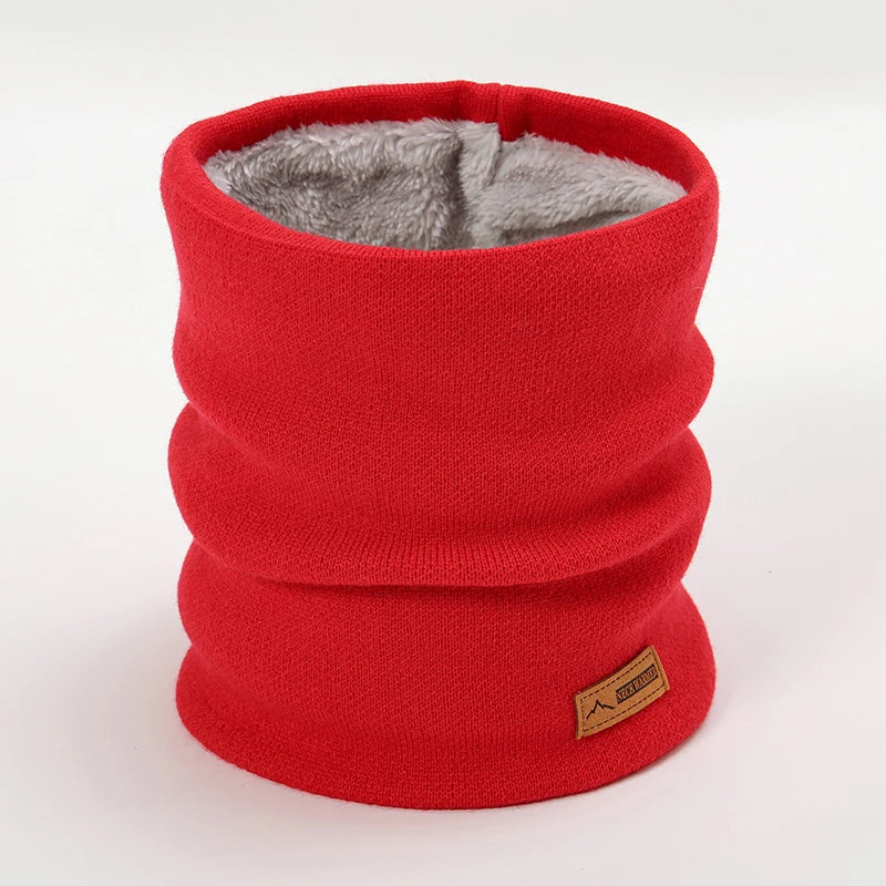 Bufanda cálida de invierno 2023 para mujer, de punto, con anillos de felpa, lisa, para hombre y mujer.