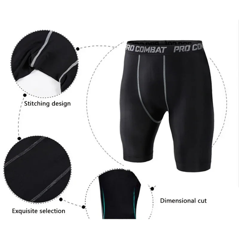 Pantalones cortos de compresión para correr para hombre, pantalones cortos deportivos, ropa interior, mallas, pantalones deportivos, bóxers de secado rápido para fitness.