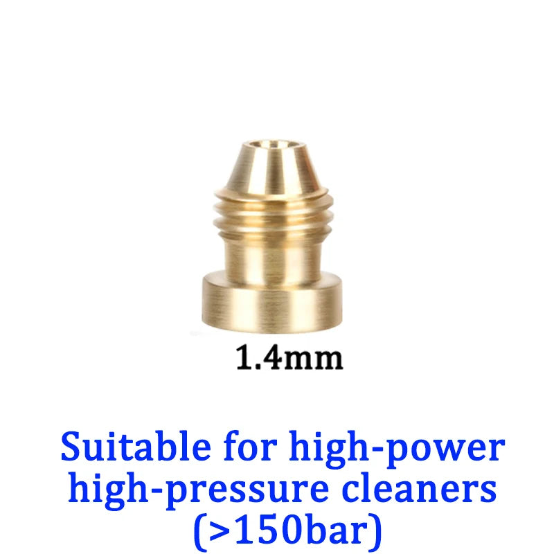 Boquilla de repuesto de latón para cañón de espuma de nieve con núcleo de cobre de 0,9 mm a 1,4 mm, rosca para pistola pulverizadora de espuma de alta presión.