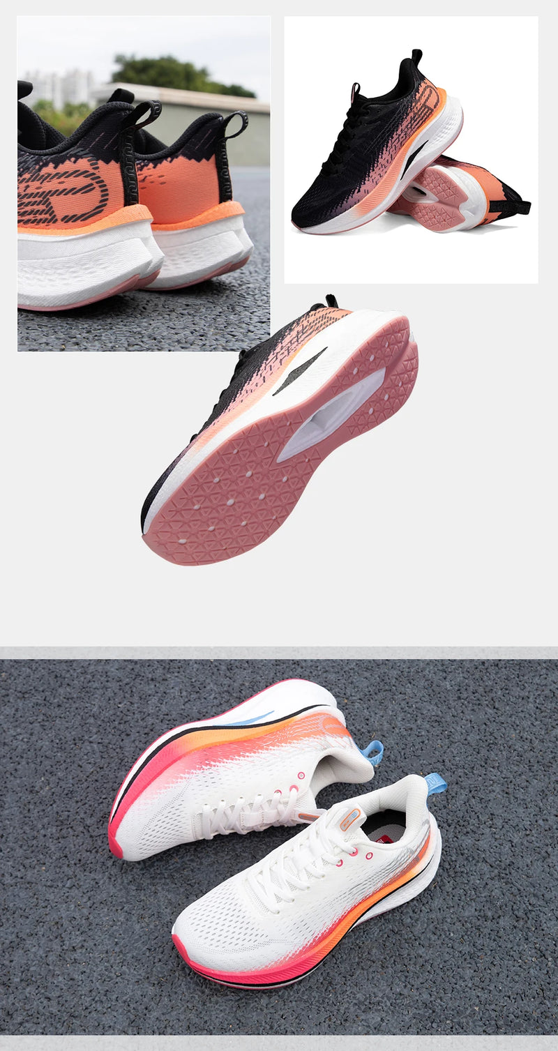 Baasploa Women Professional Running Shoes Outdoor Carbon Plate Non Slip Sports Shoes Female Casual Breathable Jogging Sneakers