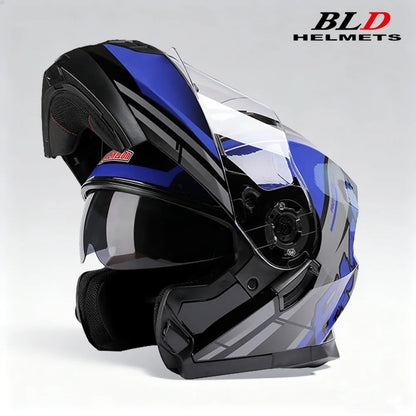 BLD Modular Motorcycle Full Face Helmet ECE Flip-up Double Anti-Fog Visor Purple Bird Sport Design In Stock Adult Men and Women