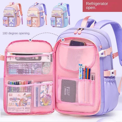 Mochila escolar ligera Kawaii para niñas de primaria 2025, impermeable, colorida, de viaje, ideal como regalo.