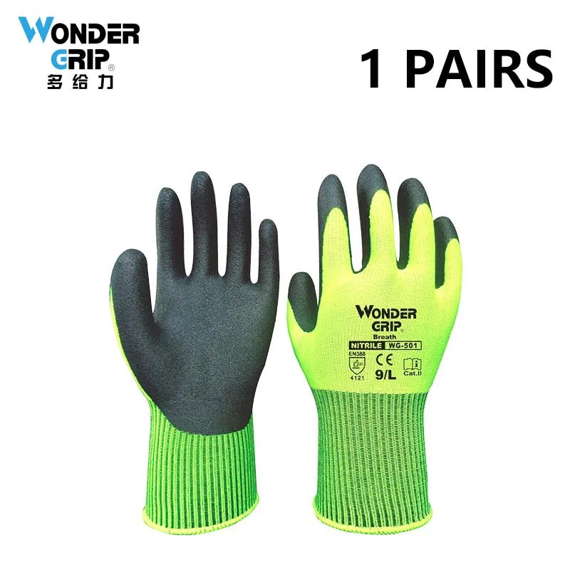 1 par de luvas de jardinagem para mulheres e homens, luvas de jardim revestidas de nitrilo, protegem contra cortes e sujeira, nylon elástico respirável