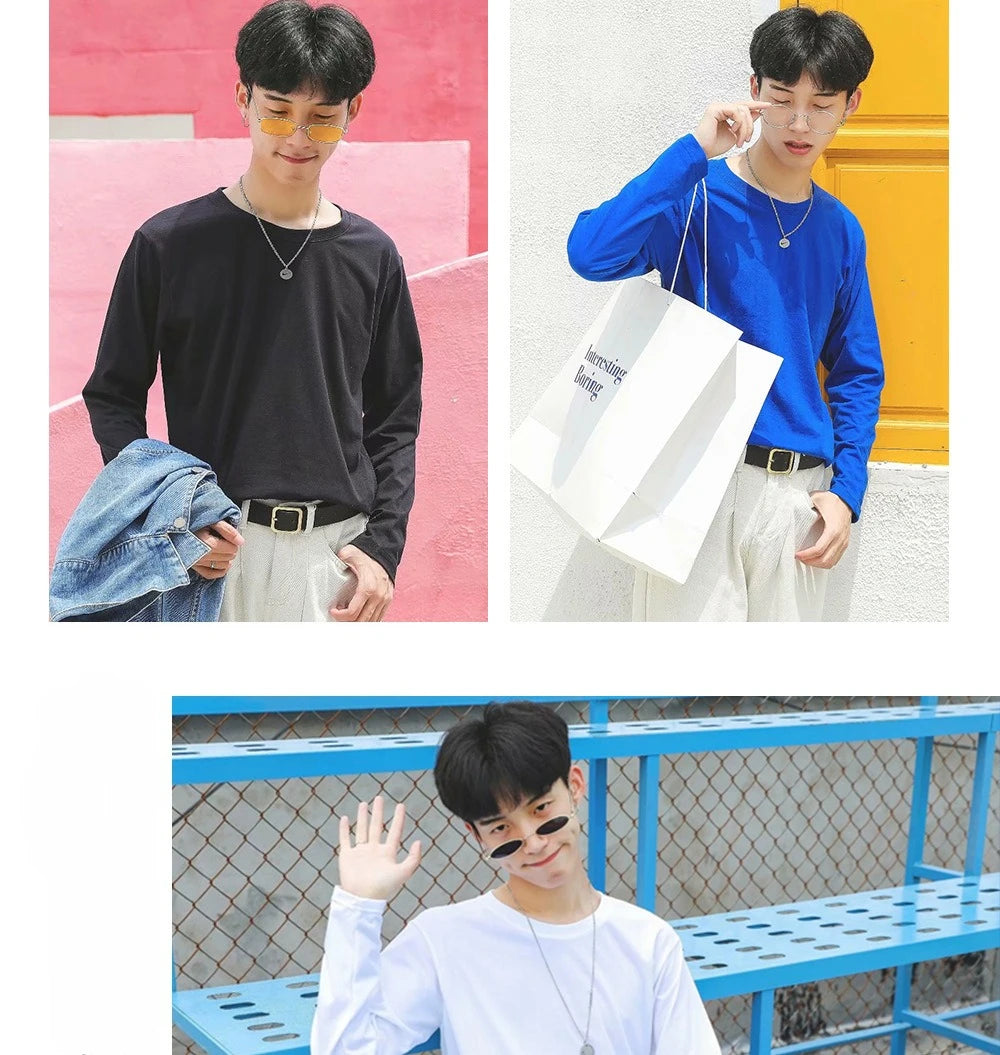 MRMT Brand New Men's T-Shirt 100% Cotton Tshirts Crew Neck Long Sleeve Men T Shirt Tops Tees for Male Pure Cotton Man Clothing