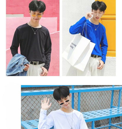MRMT Brand New Men's T-Shirt 100% Cotton Tshirts Crew Neck Long Sleeve Men T Shirt Tops Tees for Male Pure Cotton Man Clothing