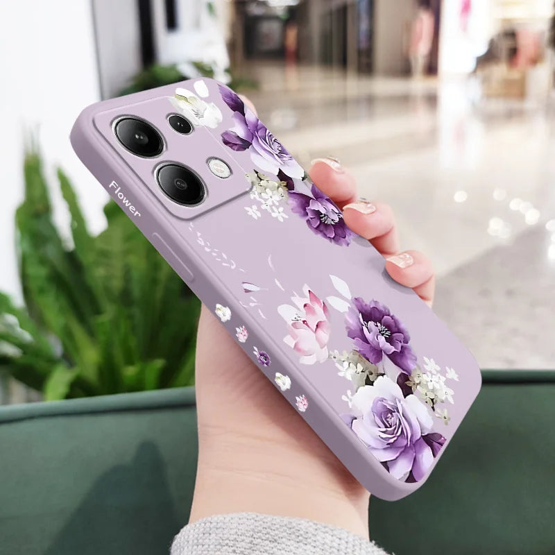Beautiful Peony Phone Case For Xiaomi Redmi Note 14 13 12 12S 11 11S 10 10S 9 9S Pro Plus 4G 5G Liquid Silicone Cover