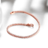 Pulsera de tenis de 16 cm a 19 cm con circonitas de 2 mm, regalo de aniversario, joyería de plata de ley 925 auténtica.