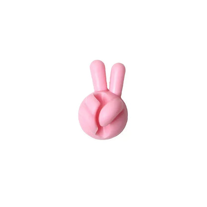 Finger Shape Cable Clips Holder Cute Charging Cord Management Home Office Car Desk Tidy Self-Adhesive Cable Winder Organizer