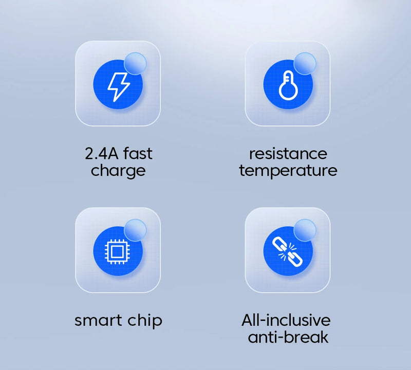 Toocki LED Display USB Cable For iPhone 14 13 12 11 Pro Max Fast Charger Charging Lightning 2.4A USB Wire Cord X XR 8 7 1m 2m