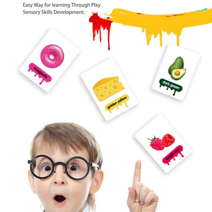 36pcs Children Cognition Cards Animal Color Fruits Double Side Flashcards Montessori Baby Kids Early Educational Toys Gifts