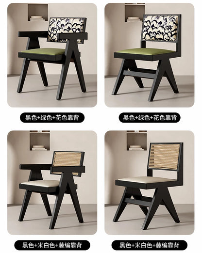 Rattan Nordic Relaxing Design Chair Accent Solid Wood Dining Modern Computer Office Aesthetic Relax Armrest Garden Furniture