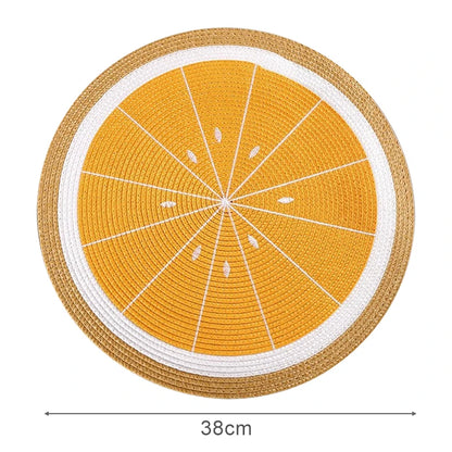 Round Placemats Set  Braided Circle Place Mat Washable Table Mats for Kitchen Dining Table Mixed Color Non-Slip Place mats