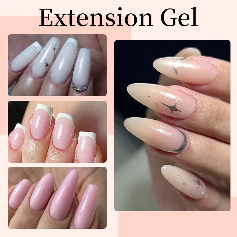 UR SUGAR 15ml Extension Nail Gel Polish Nails Finger Form Clear Nude Pink Nail Art Camouflage Hard Gel Acrylic Nail Manicur