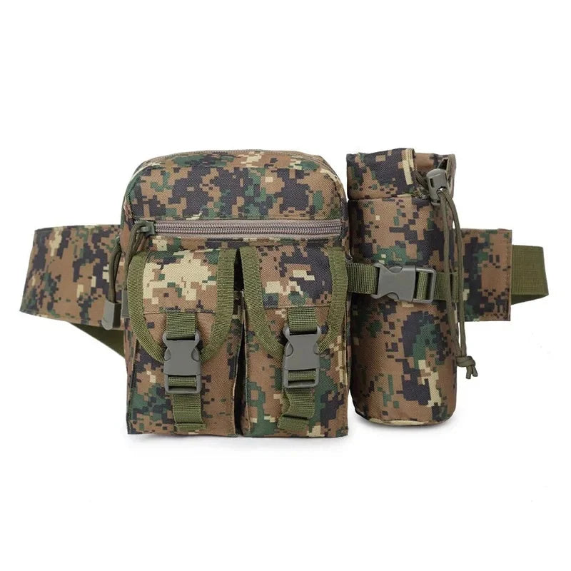 Tactical Running Waist Bag Outdoor Small Waterproof Canvas Backpack Unisex Sports Functional Bottle Carrier For Outdoor Activiti