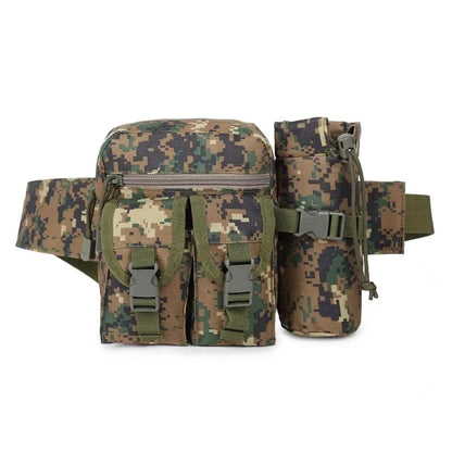 Tactical Running Waist Bag Outdoor Small Waterproof Canvas Backpack Unisex Sports Functional Bottle Carrier For Outdoor Activiti