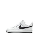 Tênis Nike Court Borough Low 2 branco e preto para crianças e crianças de meia-idade