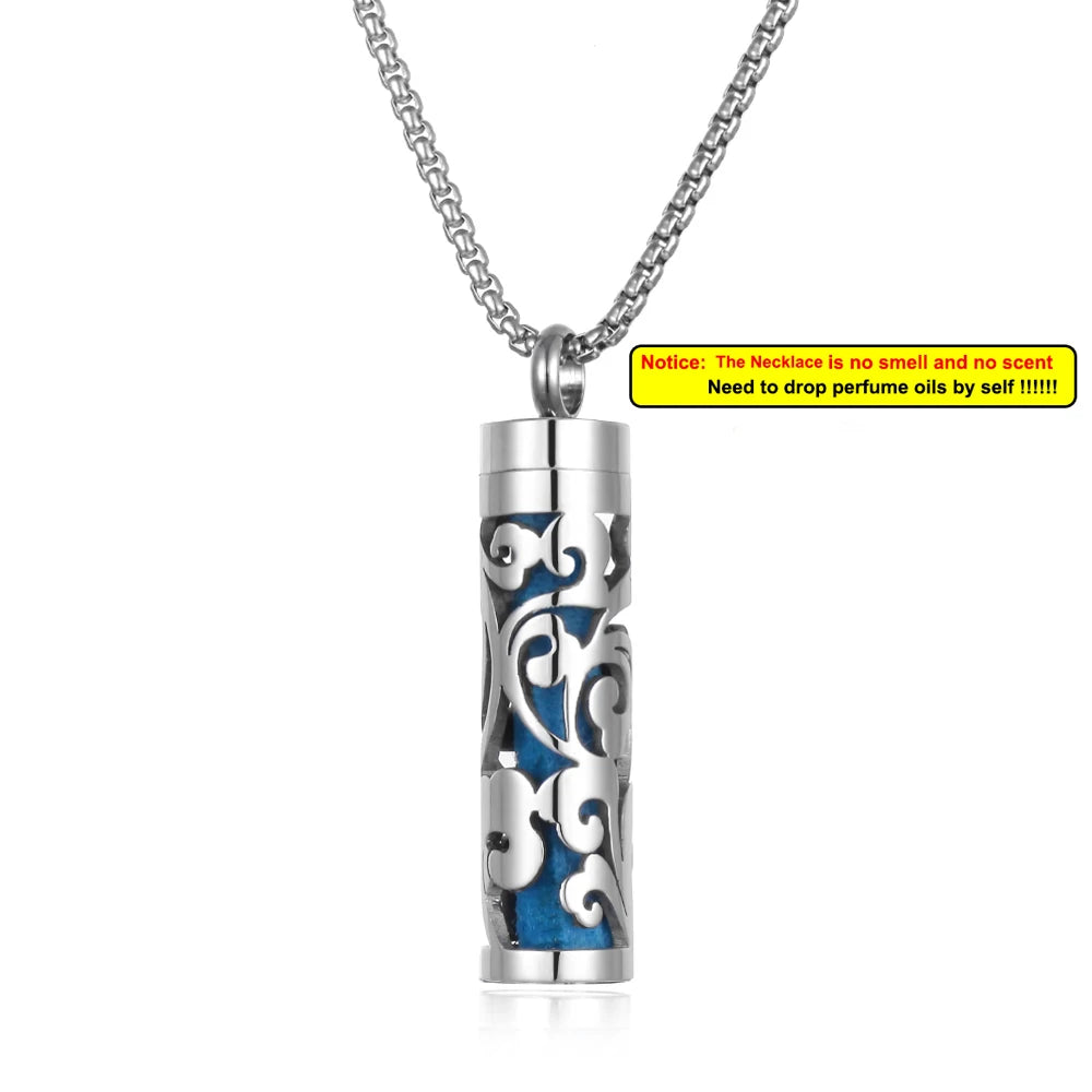 Stainless Steel Aromatherapy Necklace Diffuser Pendant Aroma Diffuser Locket Perfume Essential Oil Diffuser Pendant Necklace