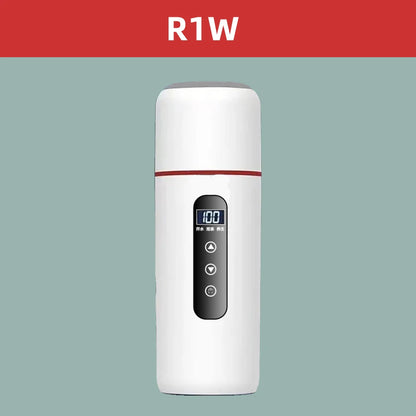 Hervidor eléctrico portátil para coche, 12 V, 24 V, 500 ml, para viaje, con aislamiento inteligente de acero inoxidable y pantalla OLED