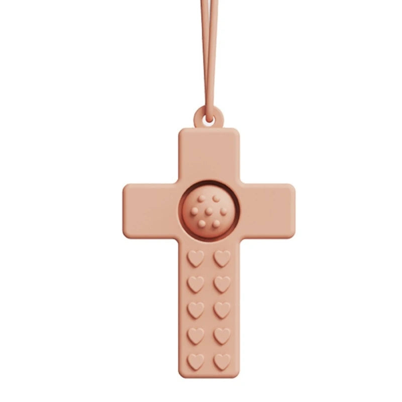 Collar sensorial para masticar, paquete de colgante de silicona para masticar, juguete de entrenamiento y desarrollo para bebés en dentición, autismo y ansiedad.
