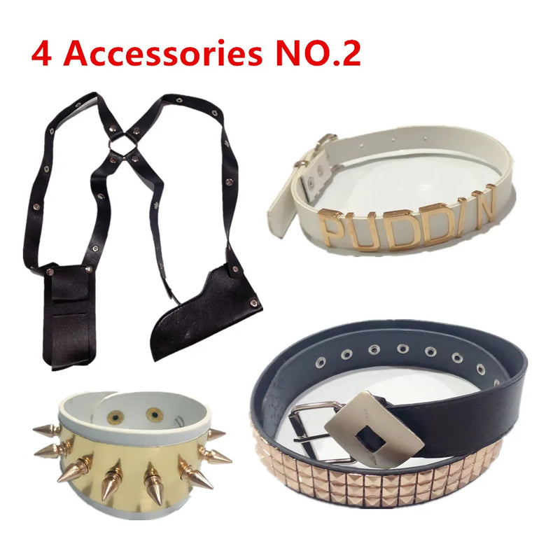 Harley Costumes Cosplay Suicide Harleen Quinzel Kids Girls Quinn Squad T Shirt Joker Jacket Halloween Costume