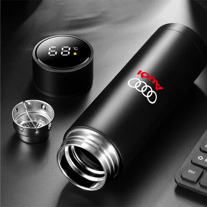 1pc Thermos Bottle Smart Cup With Temperature Display 304 Stainless Steel Vacuum Insulated Intelligent Cup For Audi S Line A1 A2