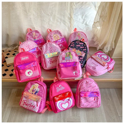 Kawaii Barbie Cartoon Anime Fashion Backpack Girl Barbie Princess Backpack Cute Kindergarten Kids Schoolbag Gift Toys