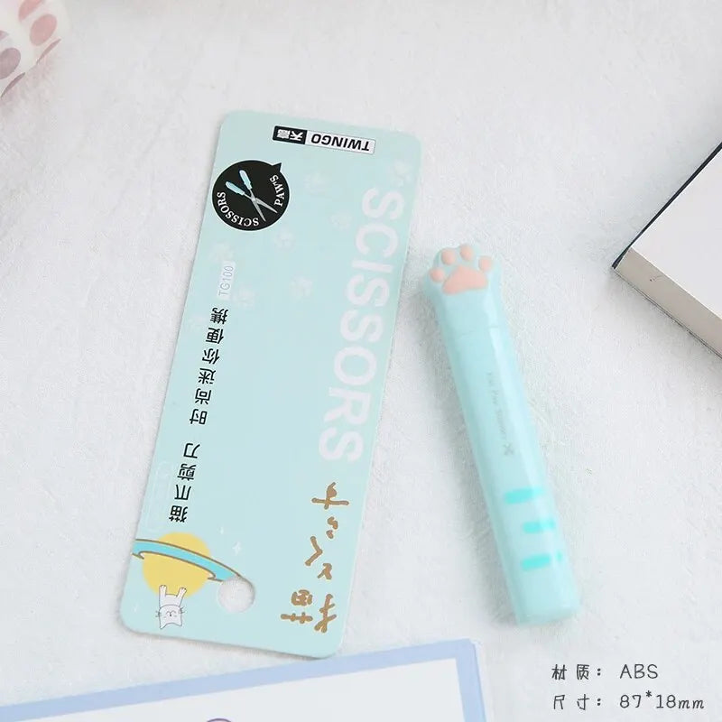 4Style Portable Folding Cat's Paw Scissors Stainless Steel Art Tool Multi-Function Pen-Shaped Scissors for Handbooks  Office Use