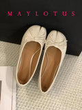Spring Women Flat Split Toe Shoes with Bow Soft Leather Bow Tie Front Shallow Slip On Girls Tabi Shoes Flats Ballet Shoes