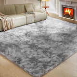 Soft Area Rugs for Living Room Non-Slip Thick Plush Carpets for Winter Anti-Slip Fluffy Artificial Velvet Rugs Soft Gray Carpets