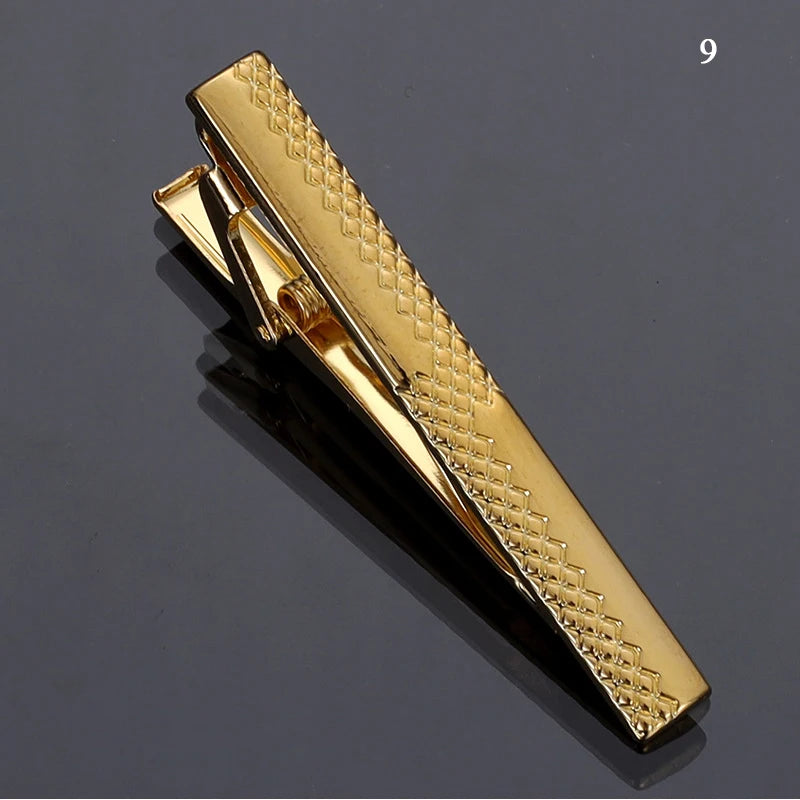 New Metal Silver Color Tie Clip For Men Wedding Necktie Tie Clasp Clip Gentleman Ties Bar Crystal Tie Pin For Men's Accessories