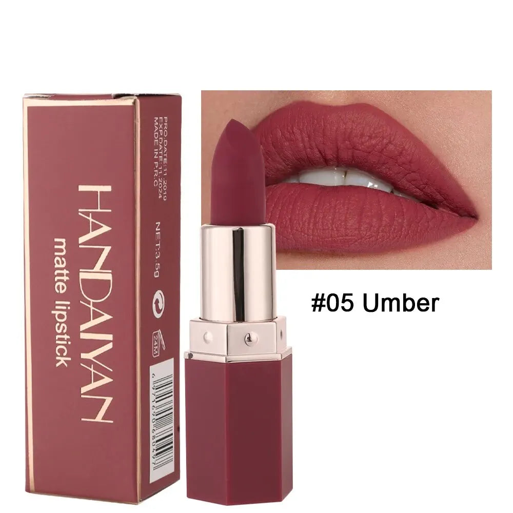 Lápiz labial mate de alta pigmentación HANDAIYAN, terciopelo, resistente al agua, maquillaje de larga duración, cosméticos para labios