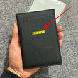 Funda de pasaporte personalizada con nombre en color dorado, billetera de viaje para hombre y mujer, porta pasaporte personalizable con nombre, tarjetero de presentación