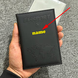 Funda de pasaporte personalizada con nombre en color dorado, billetera de viaje para hombre y mujer, porta pasaporte personalizable con nombre, tarjetero de presentación