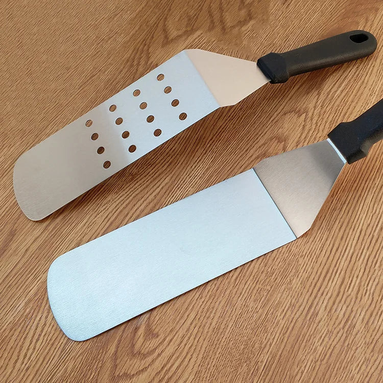 Kitchen Stainless Steel Scraper Cooking Spatula Barbecue Spatula Plate Barbecue Spatula Hamburger Spatula Cooking Utensils
