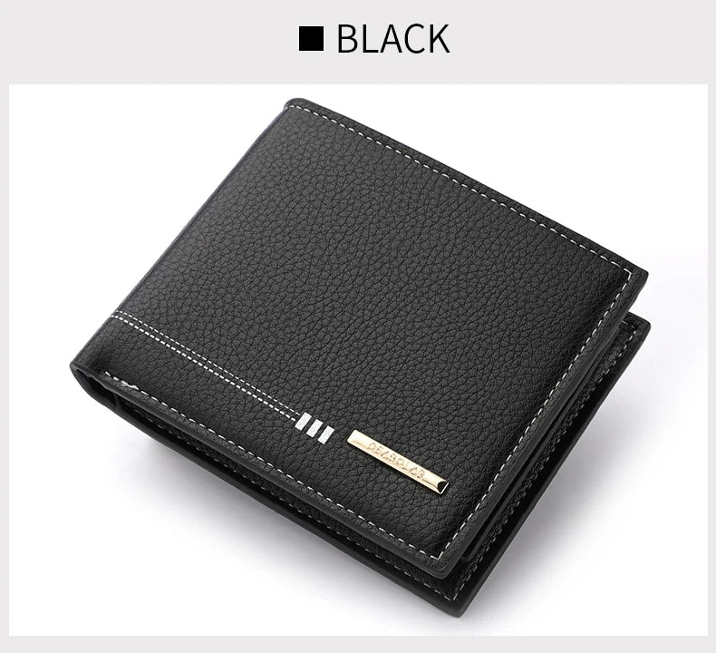Nueva cartera para hombre, tarjetero, monedero con cremallera, cartera corta de negocios con estampado de lichi de alta calidad.