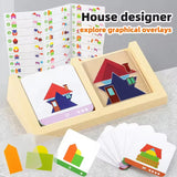 1set- House Logic Game Montessori Toys Creative Geometric Shape Spatial Imagination Intellectual Thinking Puzzle Games Kids Toy