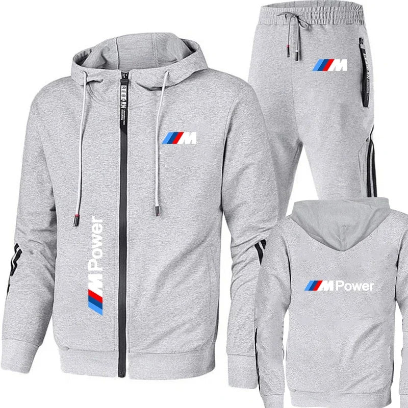 BMW Tracksuit Men's Clothing BMW Print Sweat Suit Casual Harajuku Hooded Sweatshirt+Pants 2 Piece Set Sportswear Sets Men