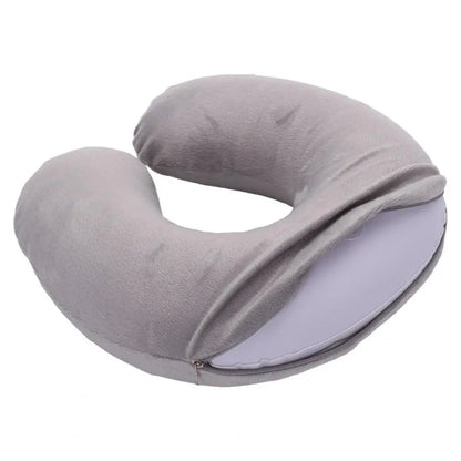 Almohada de cuello en forma de U, inflable, para aliviar la fatiga, para viajes, reposacabezas de vuelo, cojín para dormir en forma de U para avión.