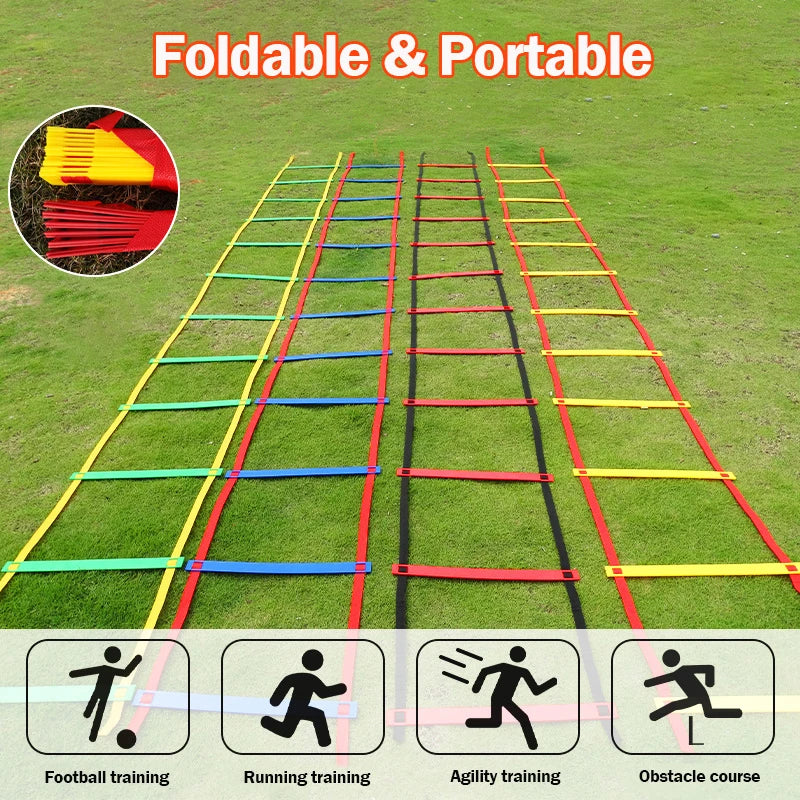 Agility Ladder Nylon Straps Soccer Football Speed ​​Training Ladder Equipment Sports Fitness Running Warm-Up Training Ladder Tool